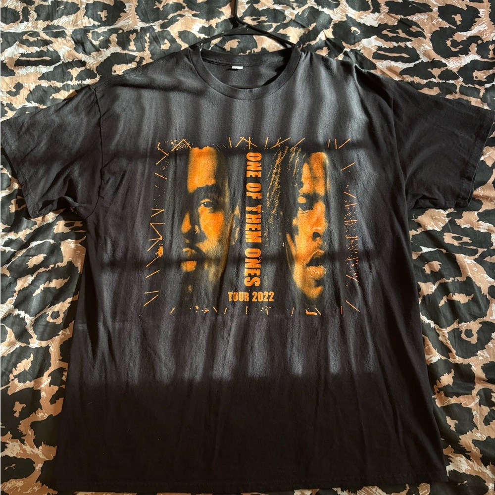 Chris Brown x Lil Baby Tour Concert Graphic T-Shirt Orange & Black